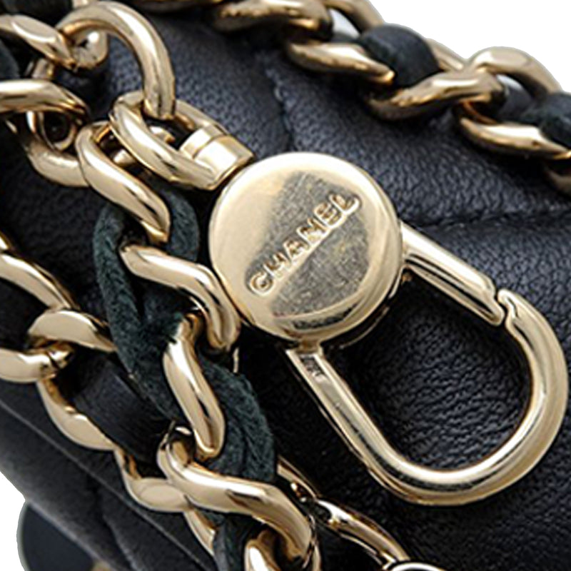 Mini Quilted Lambskin Chain Around Hook Hobo - Image 10