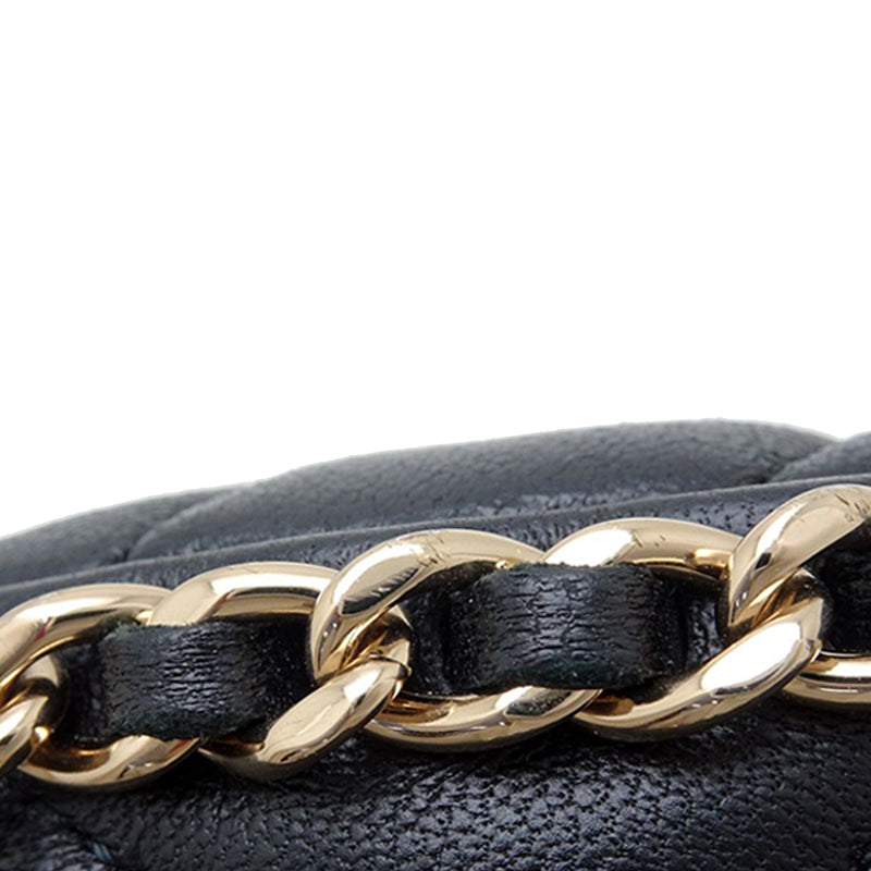 Mini Quilted Lambskin Chain Around Hook Hobo - Image 14