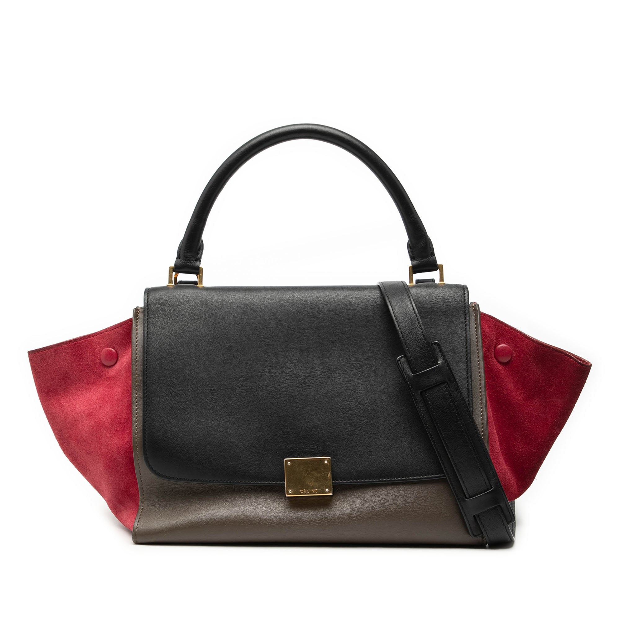 Small Tricolor Leather Trapeze Satchel - Image 1