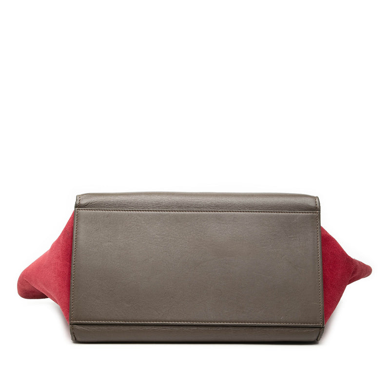 Small Tricolor Leather Trapeze Satchel - Image 3
