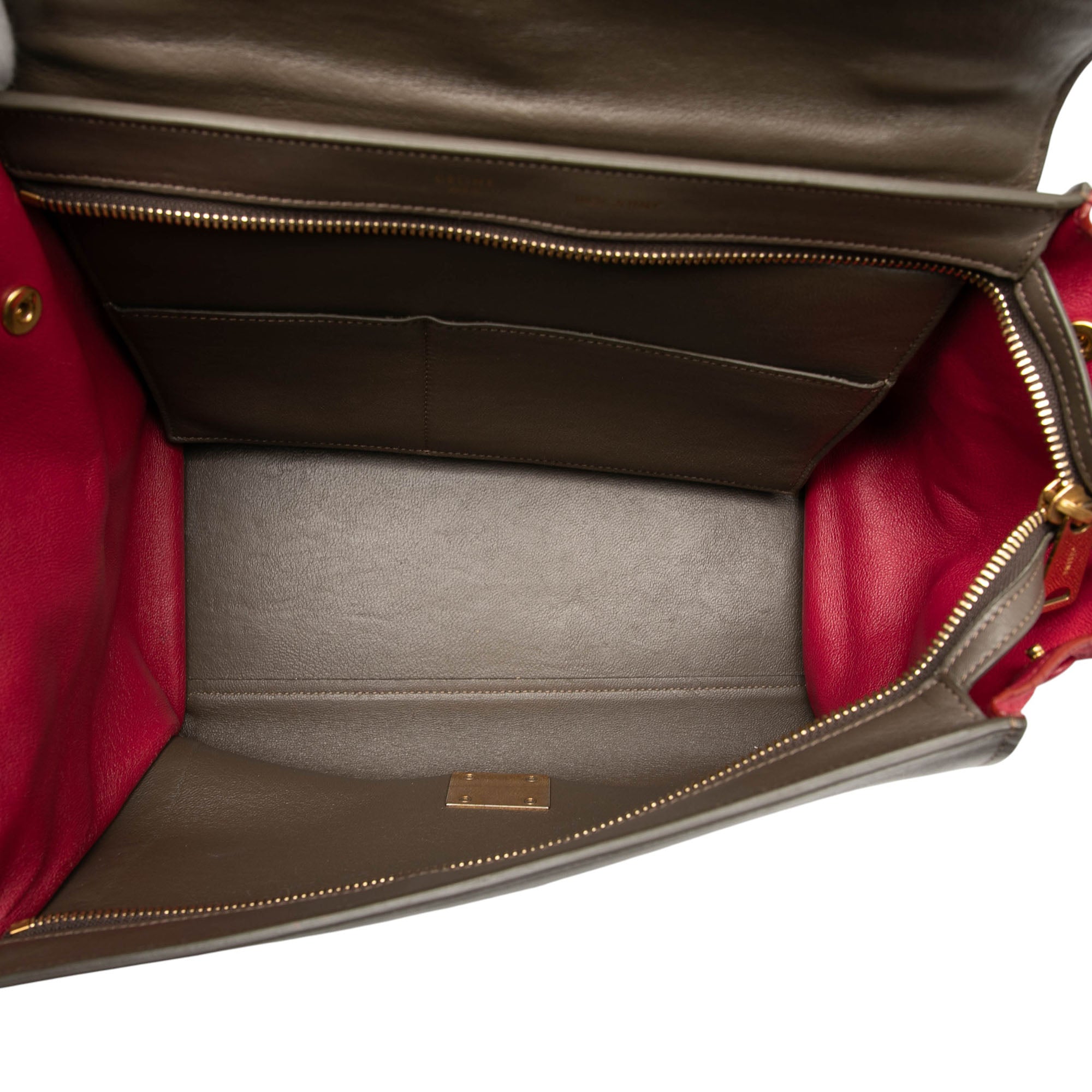 Small Tricolor Leather Trapeze Satchel - Image 4