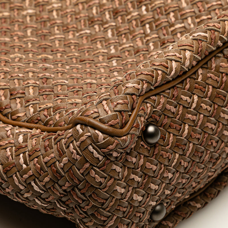 Calfskin Intrecciato Paglia Tote - Image 9
