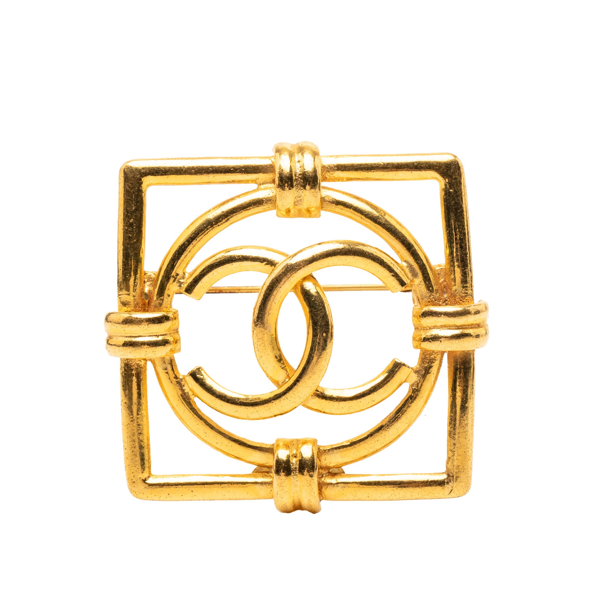 CC Gold Plated Square Brooch - Image 1
