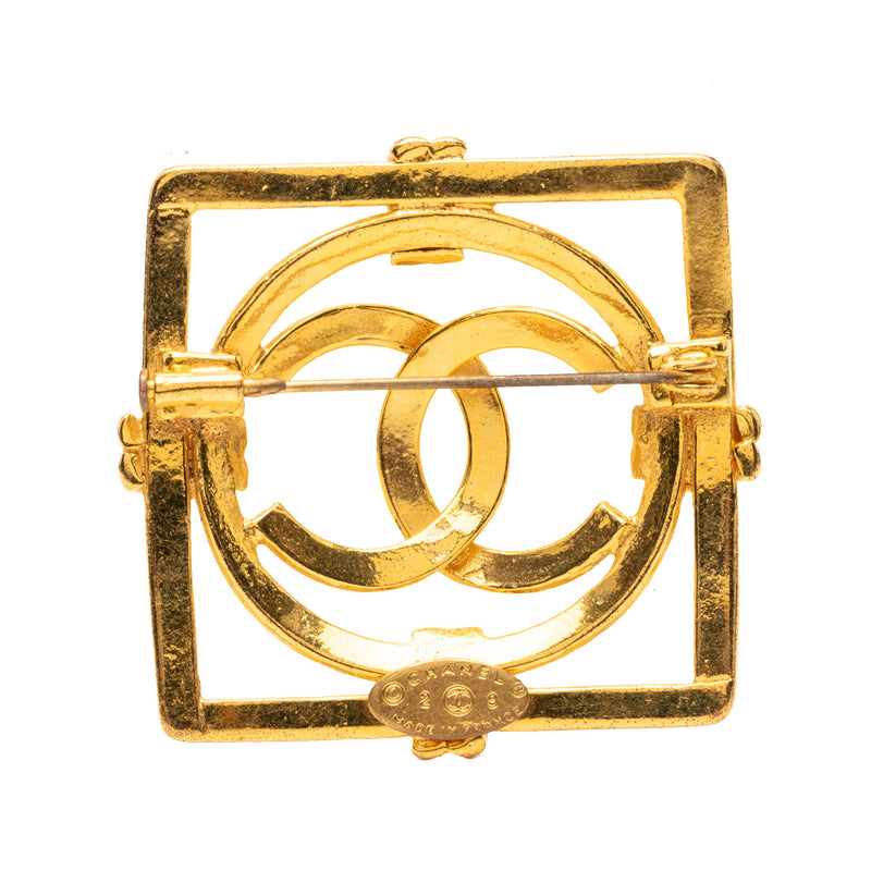 CC Gold Plated Square Brooch - Image 2