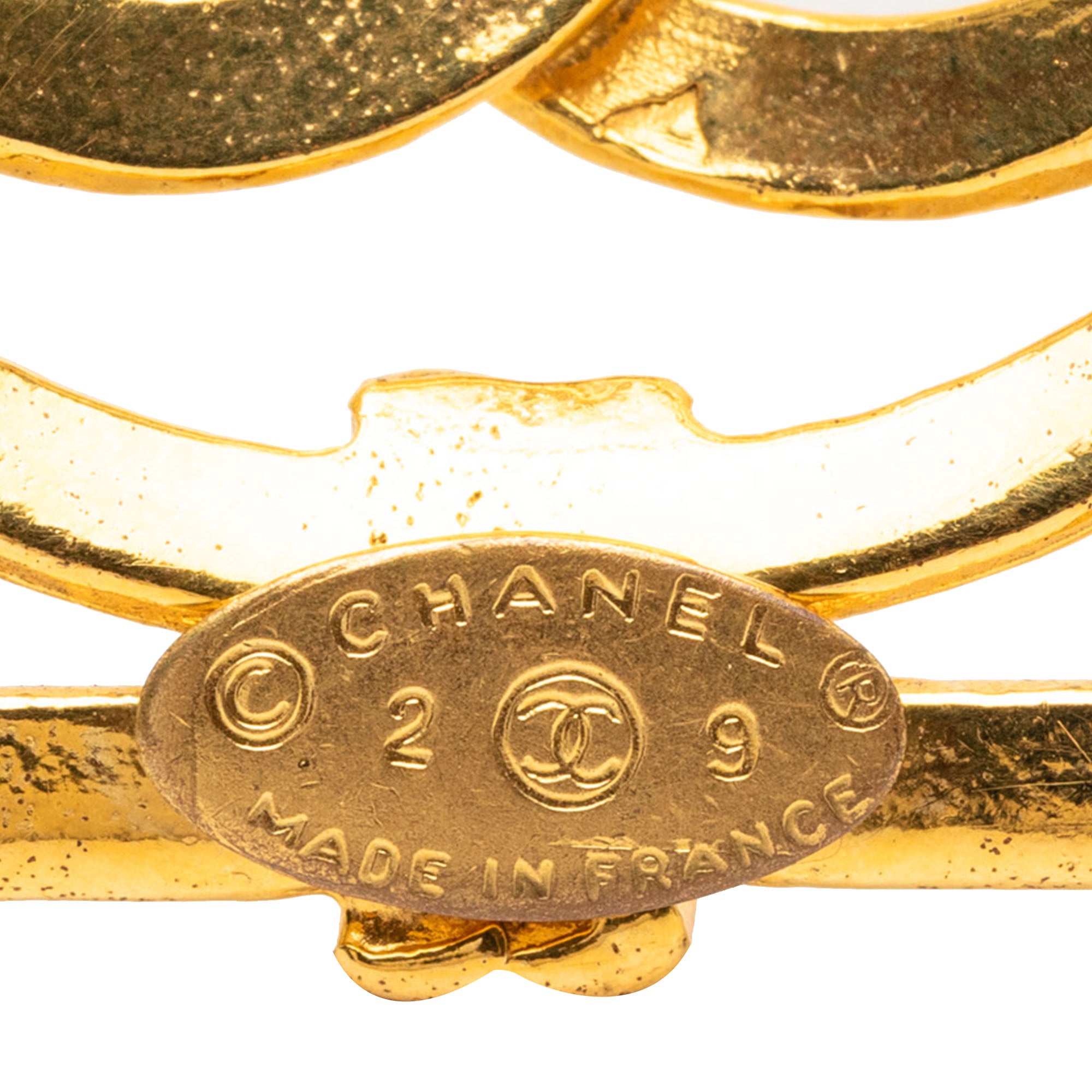 CC Gold Plated Square Brooch - Image 3