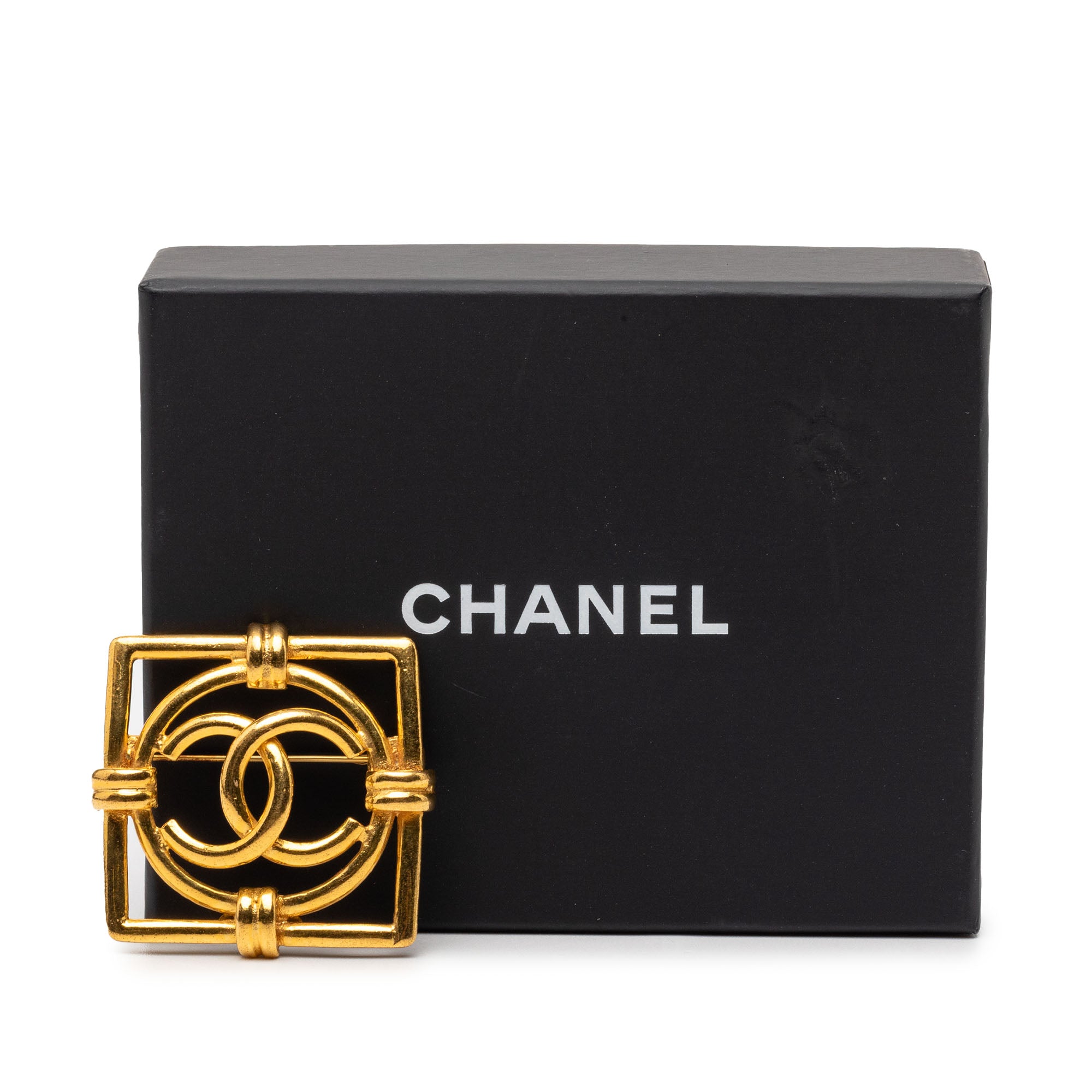 CC Gold Plated Square Brooch - Image 4