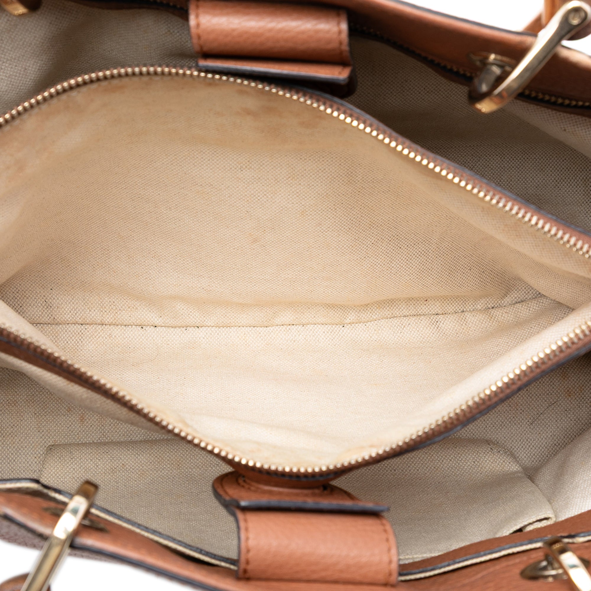 Medium Calfskin Bamboo Shopper Satchel - Image 4