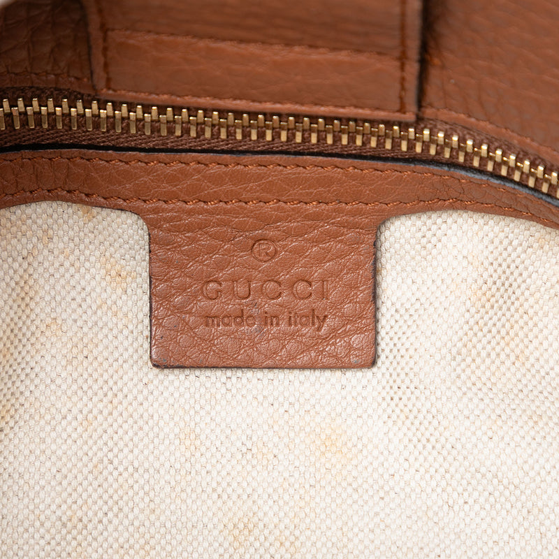 Medium Calfskin Bamboo Shopper Satchel - Image 5