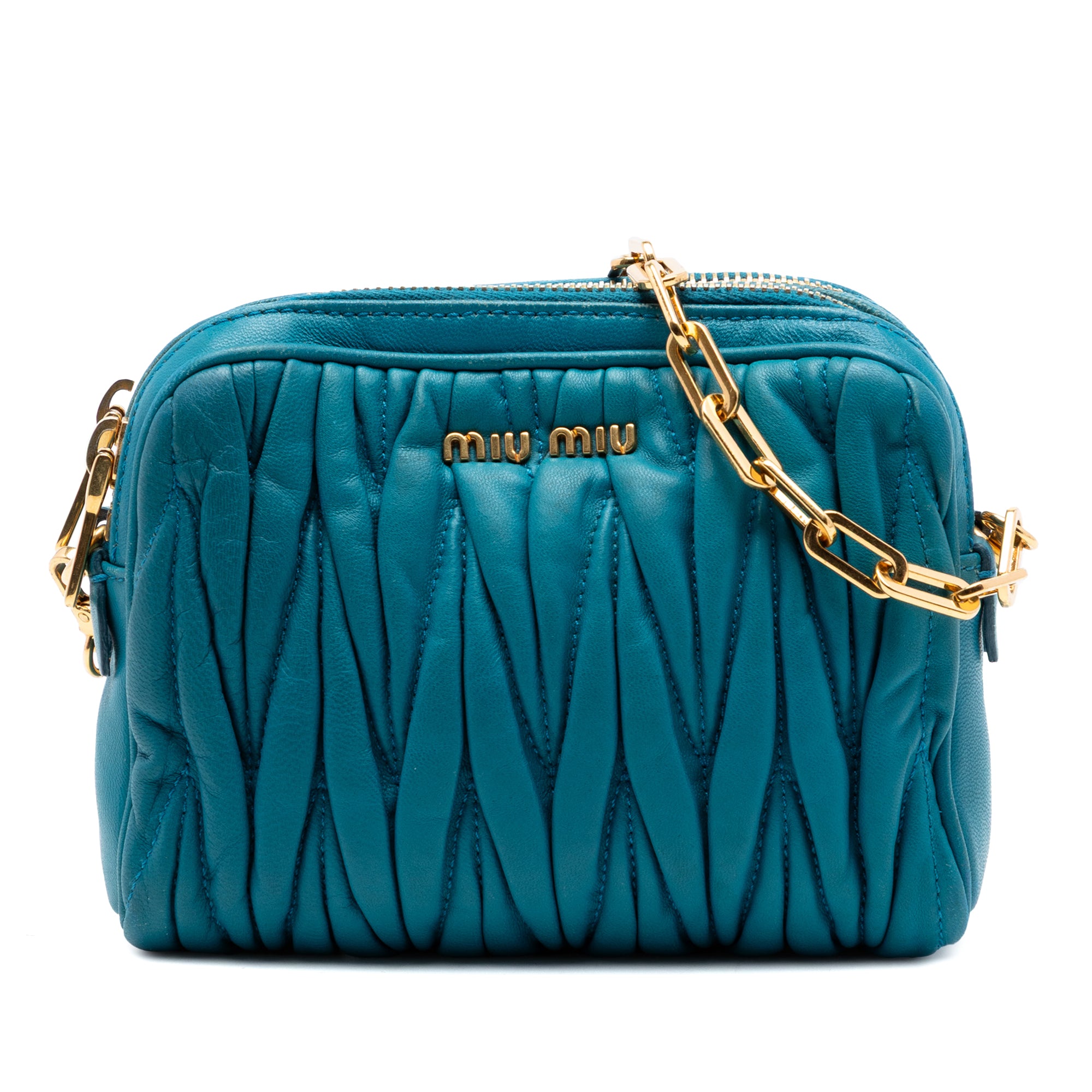 Quilted Leather Double Zip Camera Bag - Image 1