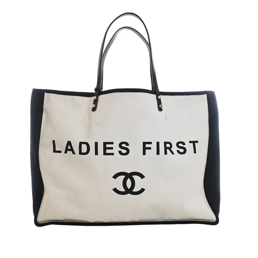 Bicolor Canvas Ladies First Shopping Tote - Image 1