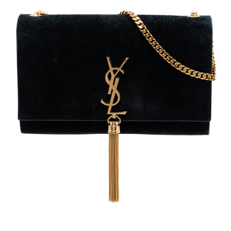 Medium Suede Monogram Kate Tassel Crossbody
