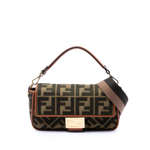Zucca Embroidered Canvas Baguette Satchel - Image 1