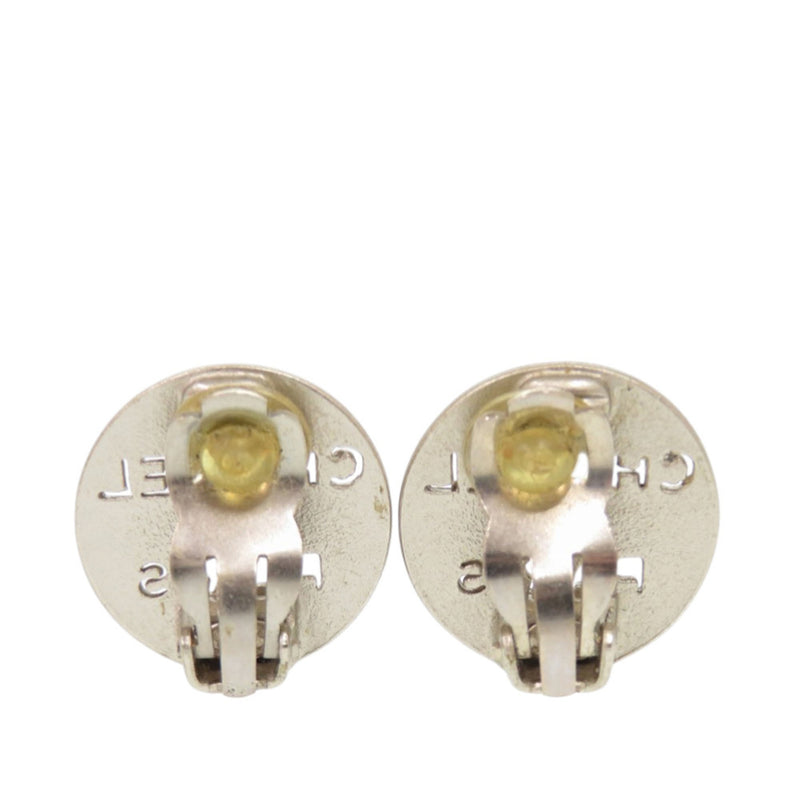 Brass Cut Out Logo Round Clip On Earrings - Image 2