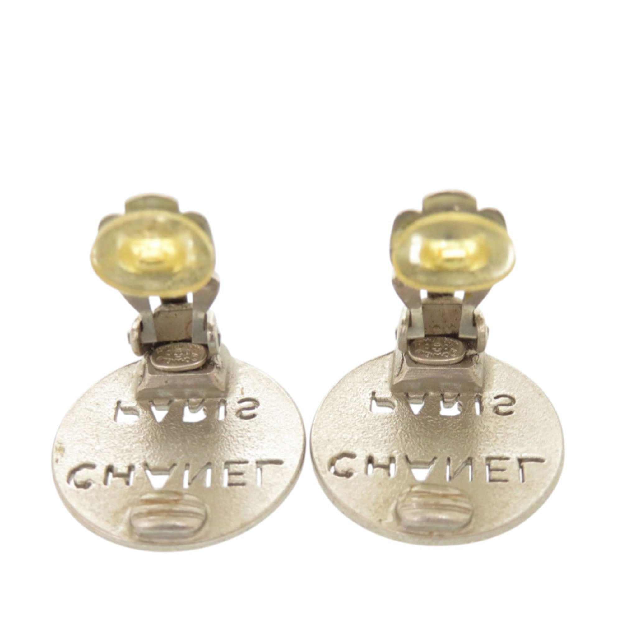 Brass Cut Out Logo Round Clip On Earrings - Image 3