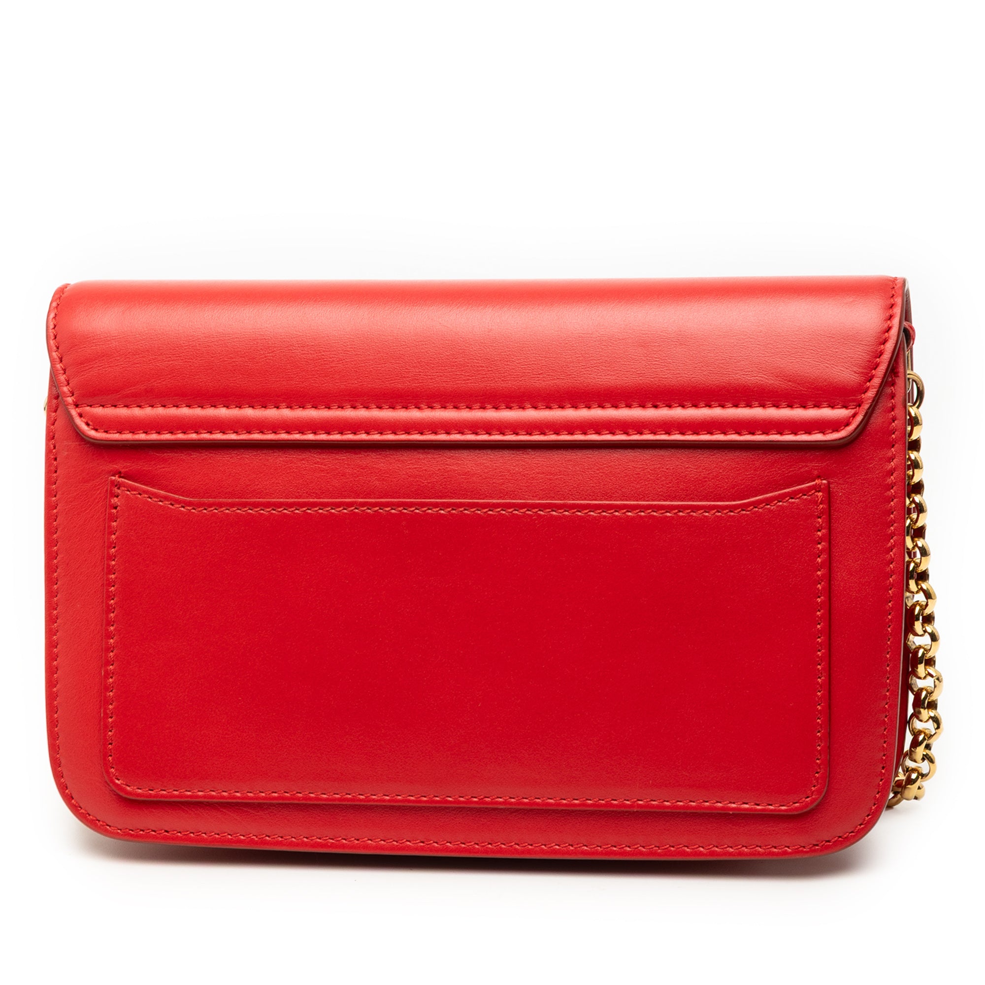 Small Calfskin and Suede C Clutch With Chain - Image 2