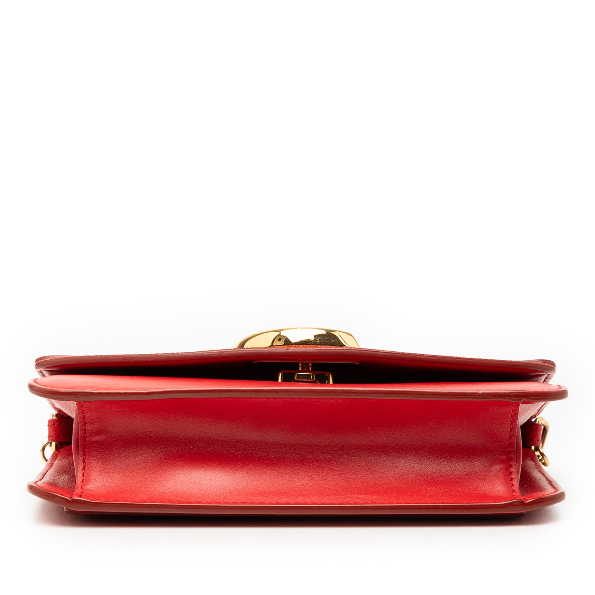 Small Calfskin and Suede C Clutch With Chain - Image 3