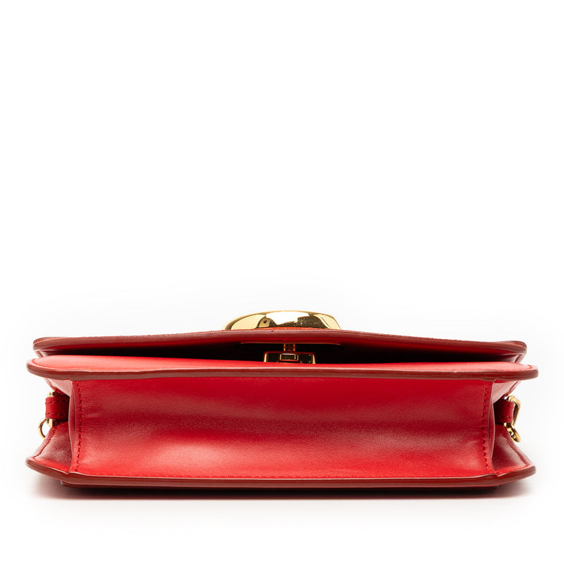 Small Calfskin and Suede C Clutch With Chain - Image 3