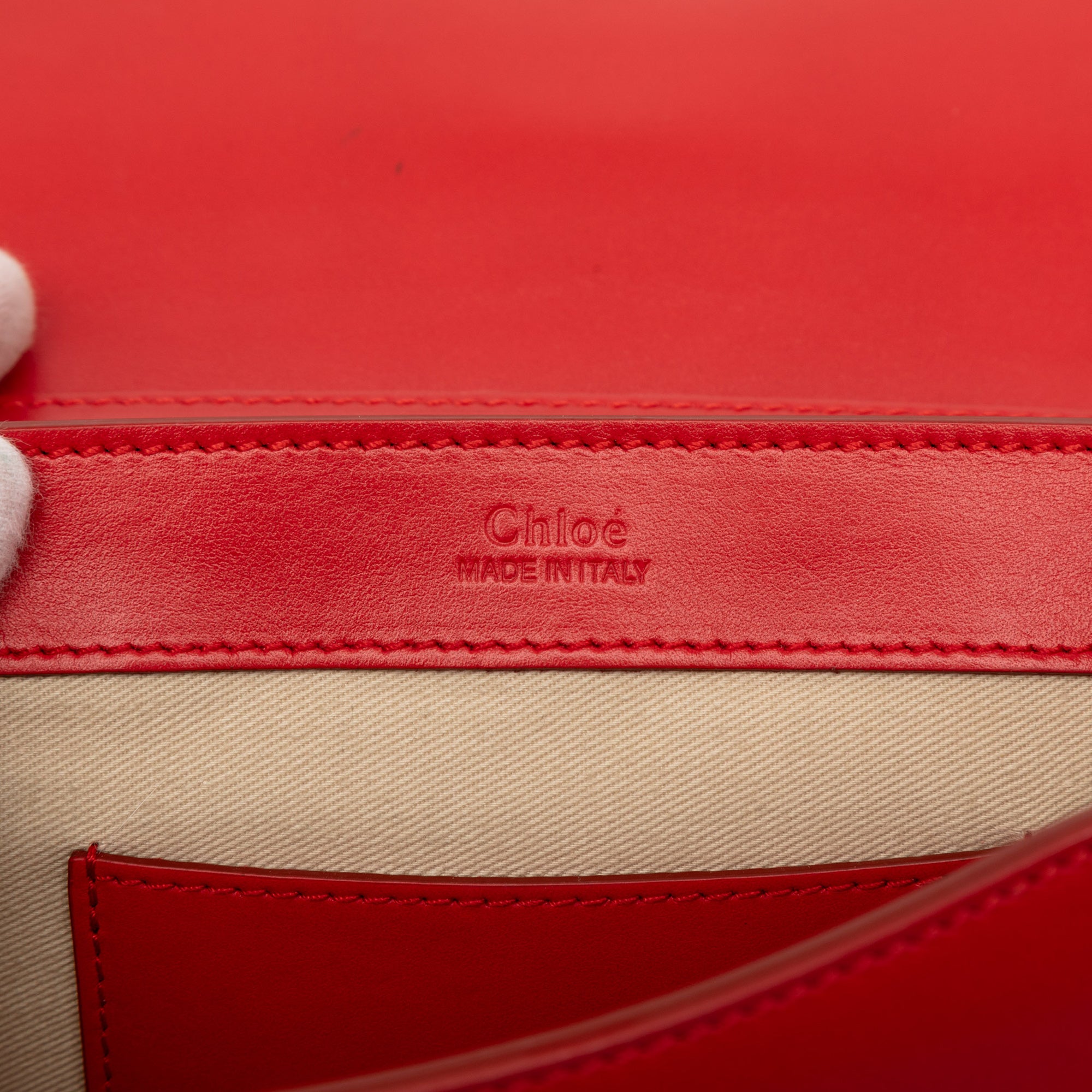 Small Calfskin and Suede C Clutch With Chain - Image 5