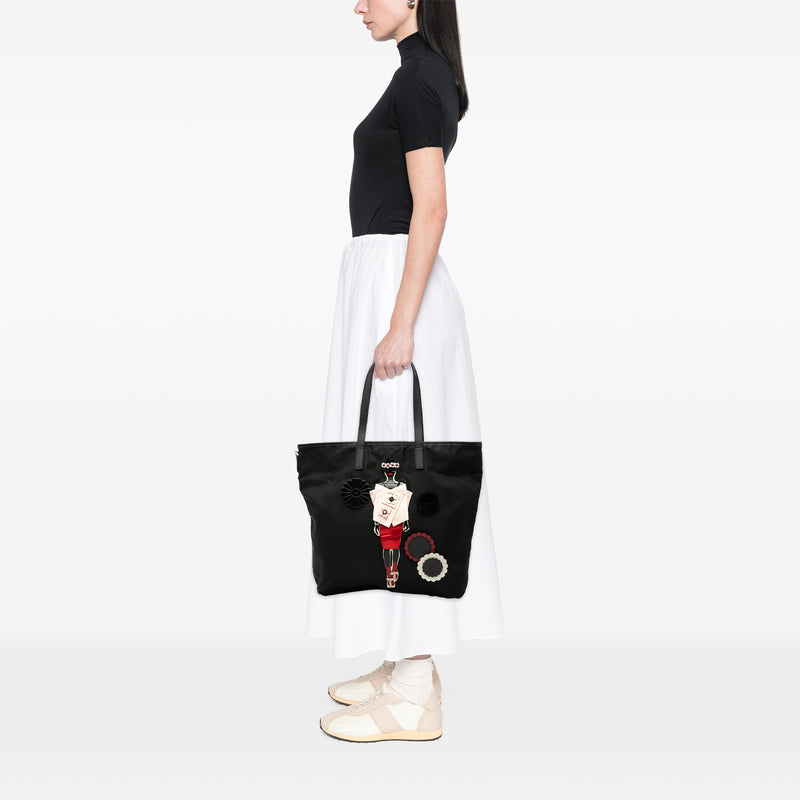 Saffiano Trimmed Tessuto Applique Tote - Image 6