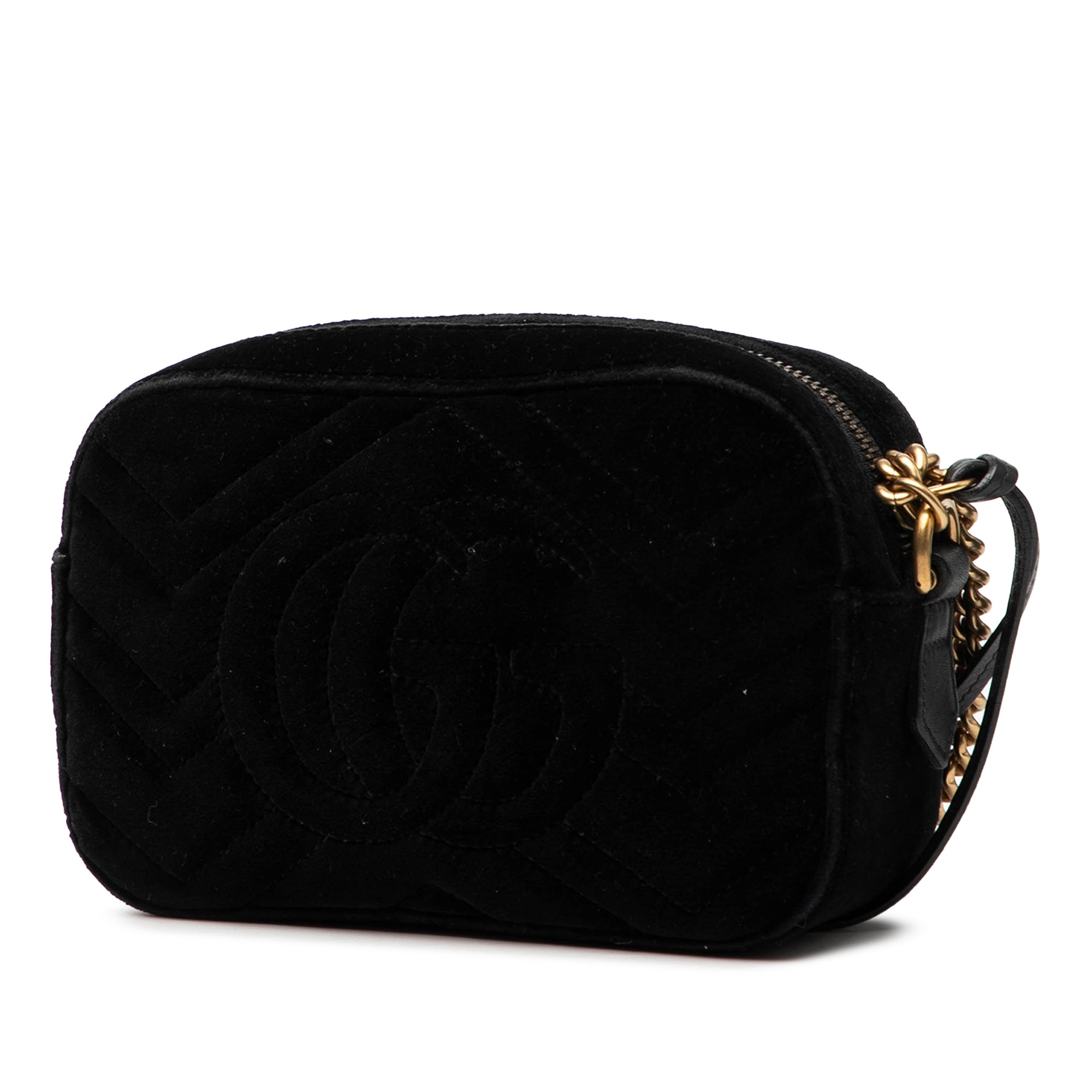 Mini GG Marmont Crystal Embellished Matelasse Velvet Crossbody - Image 2