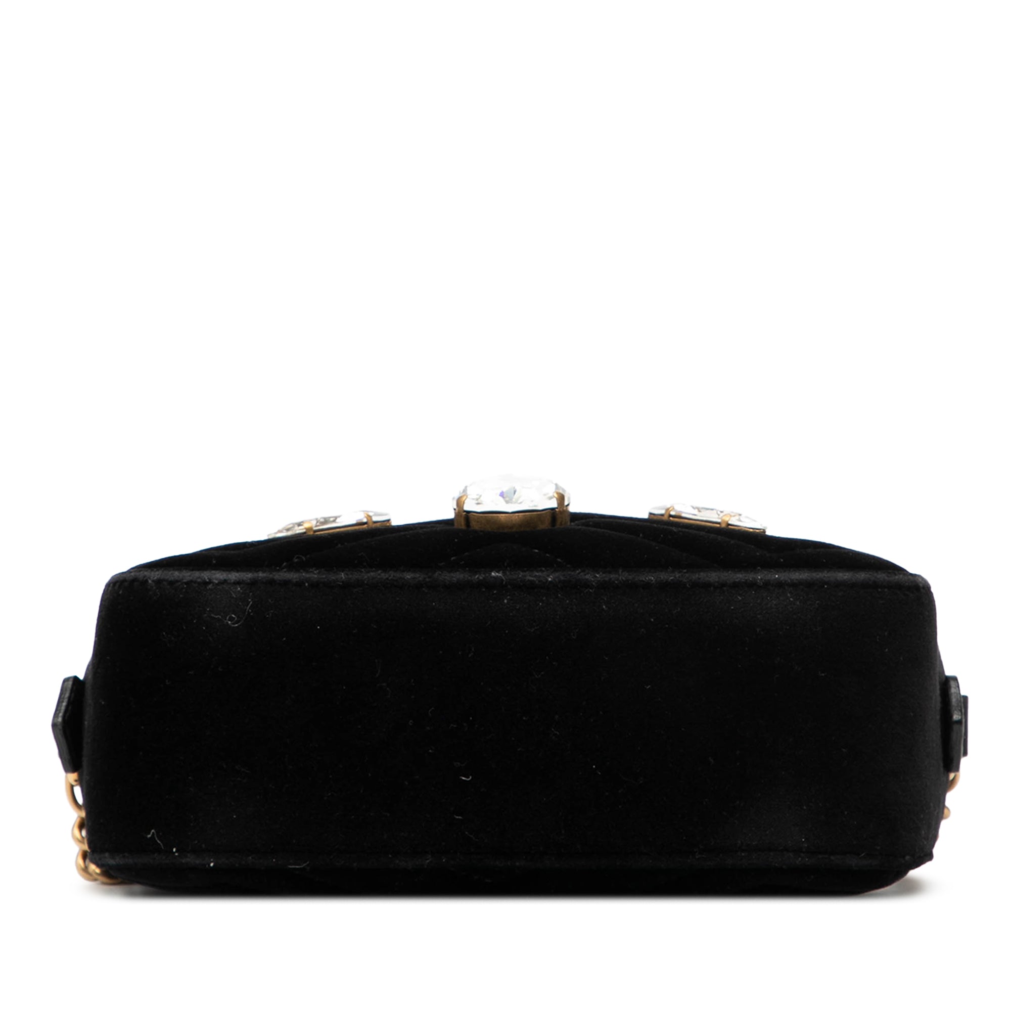 Mini GG Marmont Crystal Embellished Matelasse Velvet Crossbody - Image 3