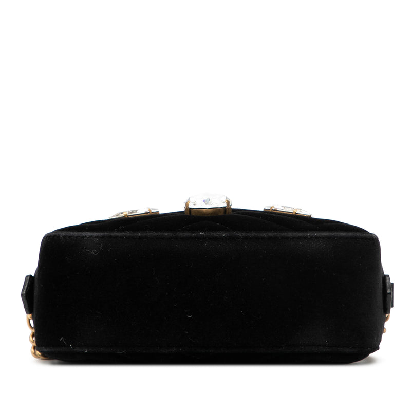Mini GG Marmont Crystal Embellished Matelasse Velvet Crossbody - Image 3