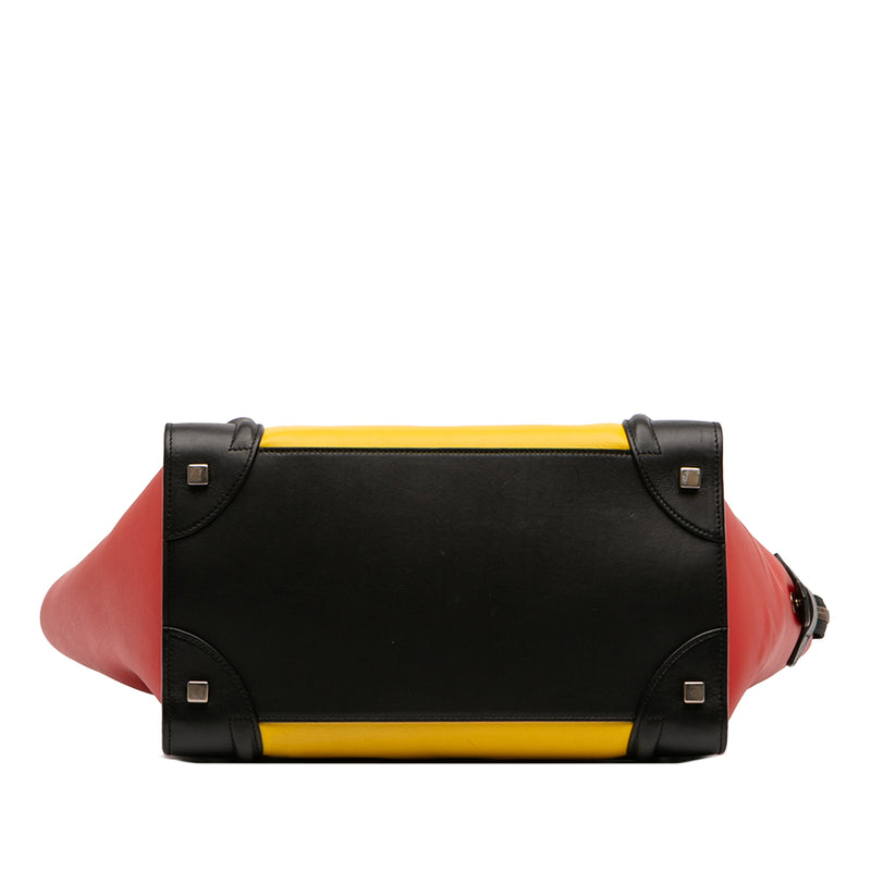 Mini Tricolor Leather Luggage Tote - Image 3