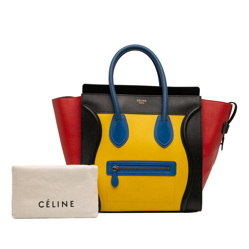 Mini Tricolor Leather Luggage Tote - Image 7