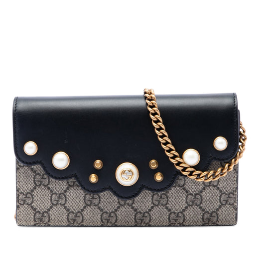 GG Supreme Peony Pearly Wallet On Chain - Image 1