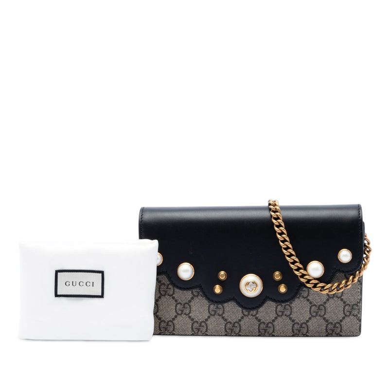 GG Supreme Peony Pearly Wallet On Chain - Image 7