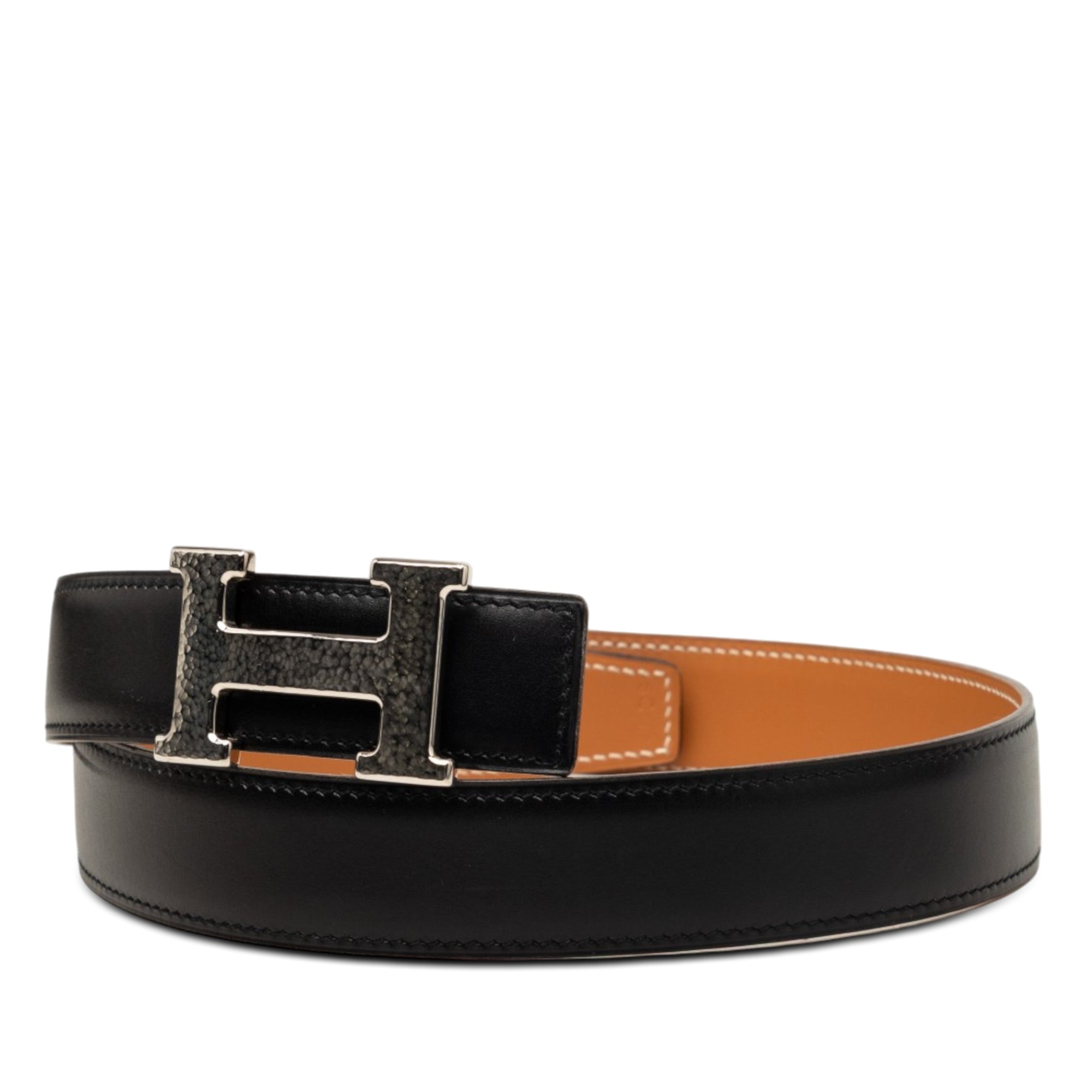 Box Calf Constance H Martelee Reversible Belt - Image 2
