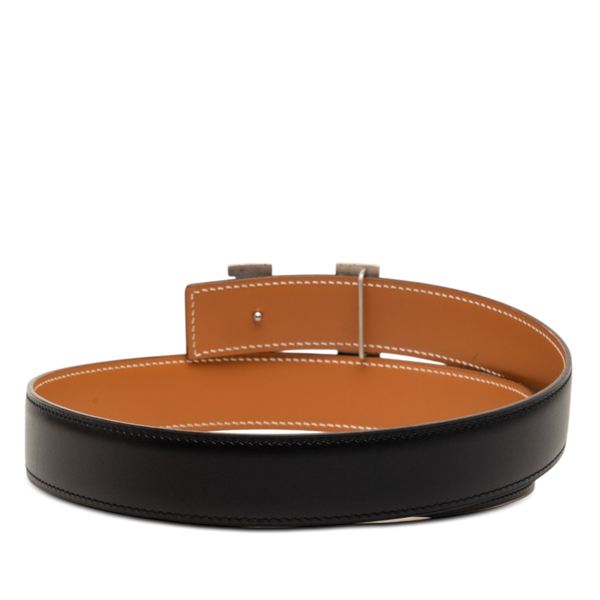 Box Calf Constance H Martelee Reversible Belt - Image 3