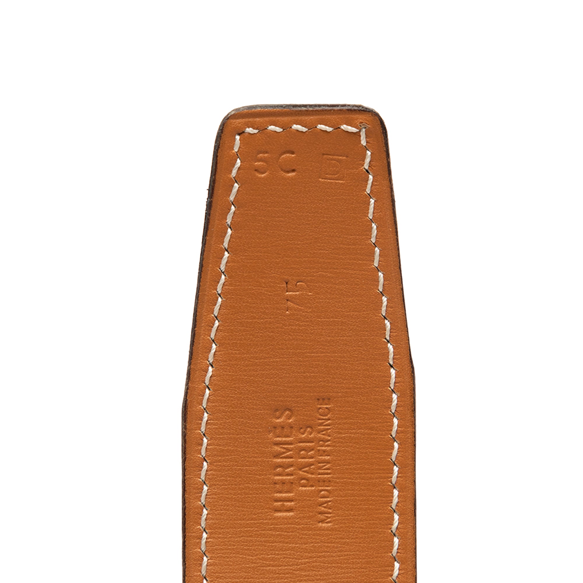 Box Calf Constance H Martelee Reversible Belt - Image 4