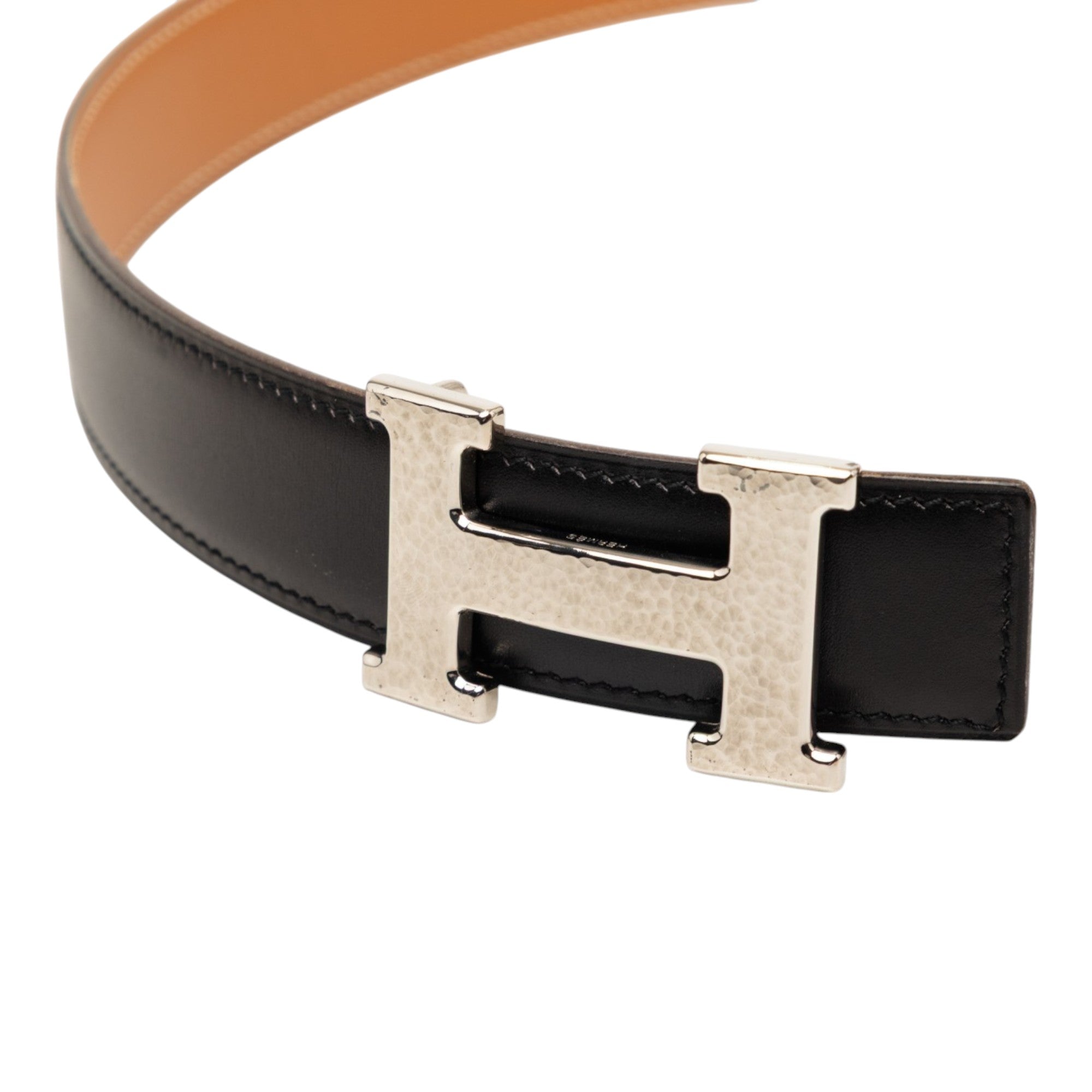 Box Calf Constance H Martelee Reversible Belt - Image 6