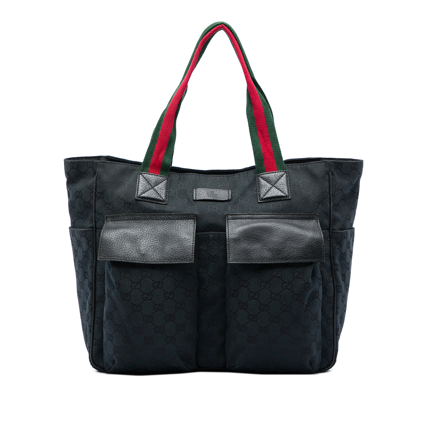 GG Canvas Web Double Pockets Tote - Image 1