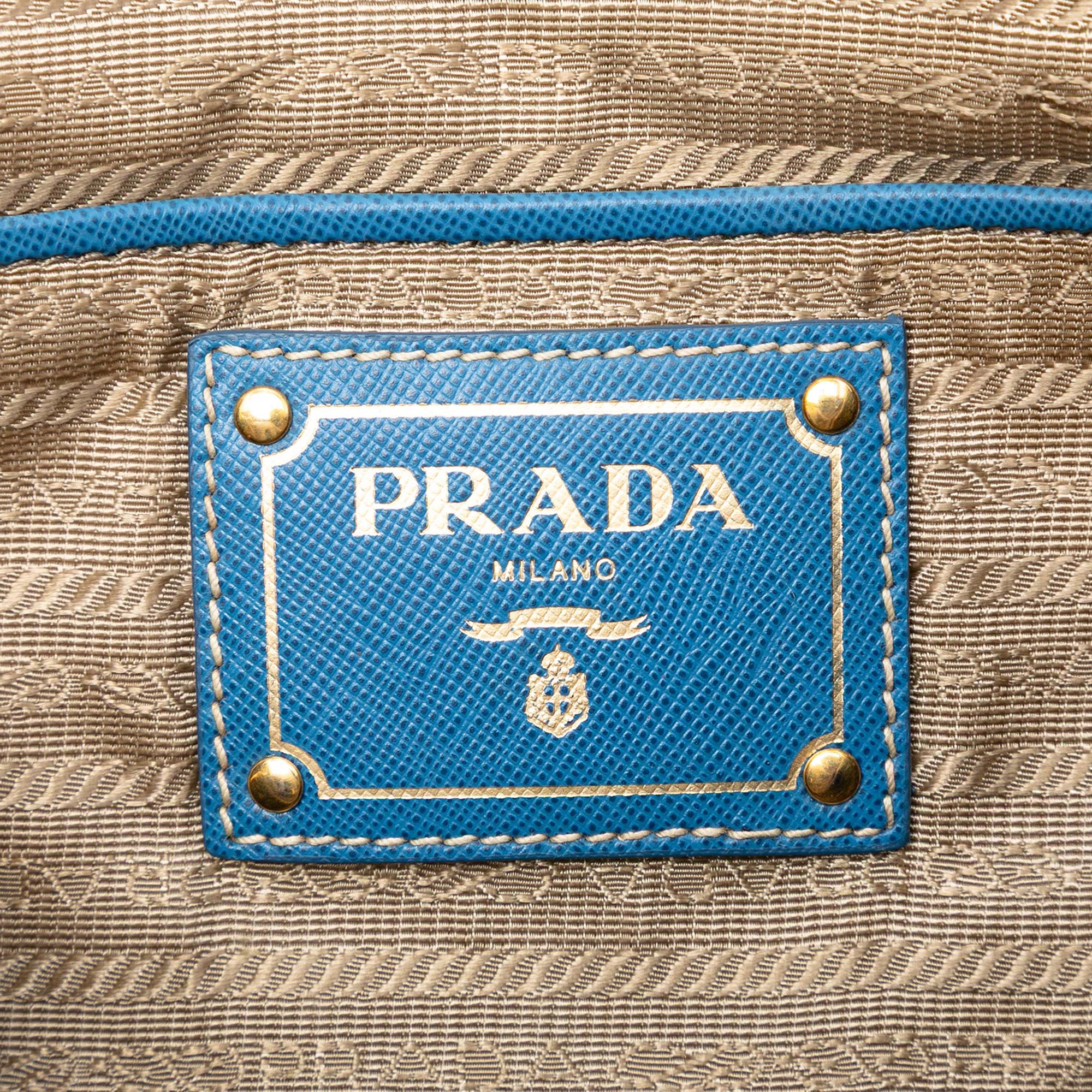 Saffiano Trimmed Canvas Canapa Logo Double Zip Satchel - Image 5