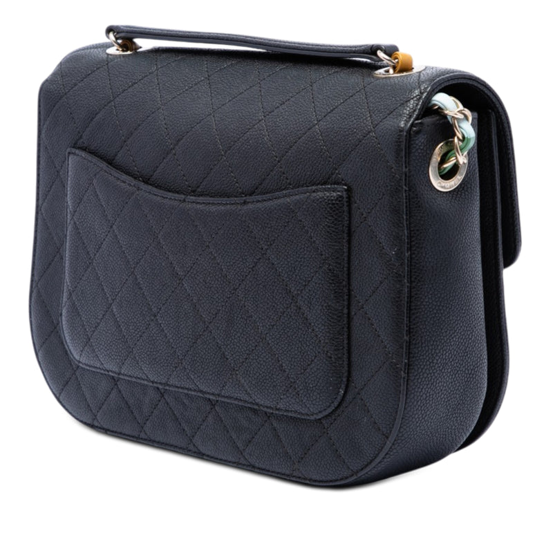 Paris Cuba Medium Quilted Caviar Thread Around Flap - Image 2