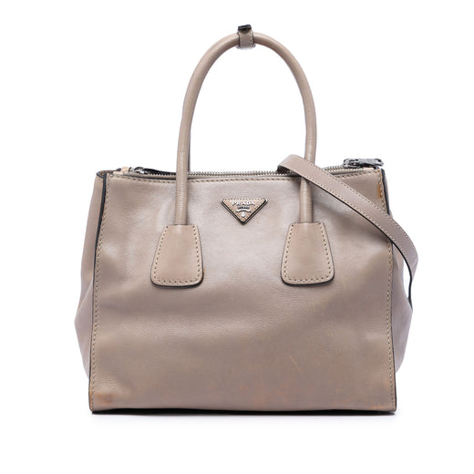 Glace Calf Twin Pocket Double Handle Satchel - Image 1