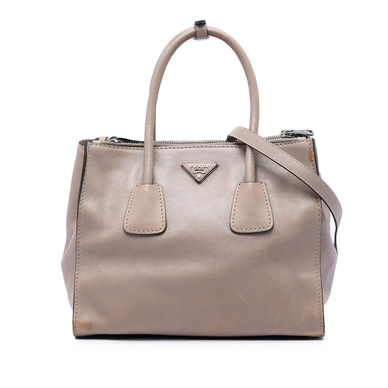 Glace Calf Twin Pocket Double Handle Satchel