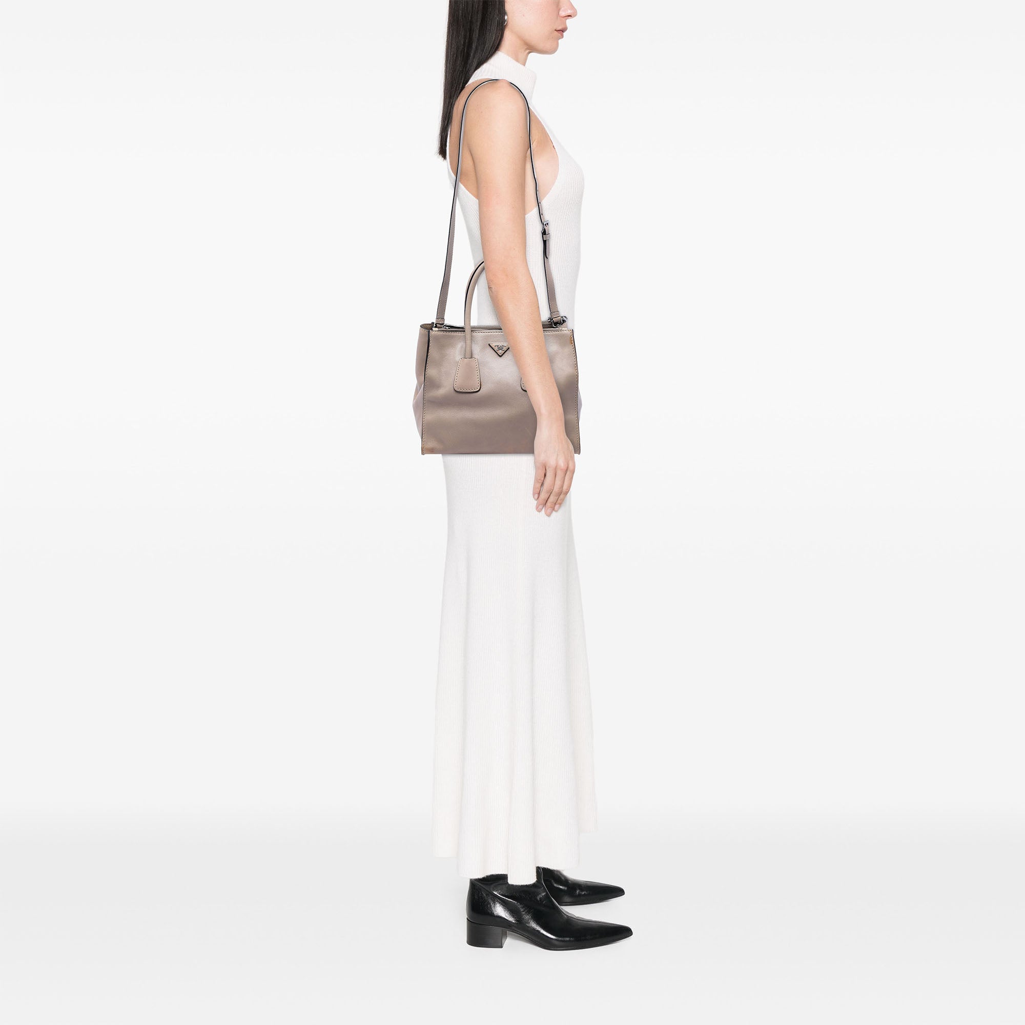 Glace Calf Twin Pocket Double Handle Satchel - Image 6