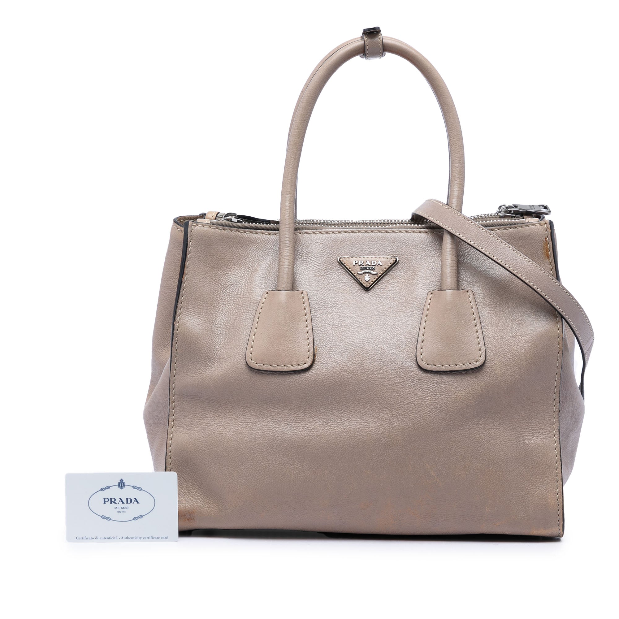 Glace Calf Twin Pocket Double Handle Satchel - Image 7