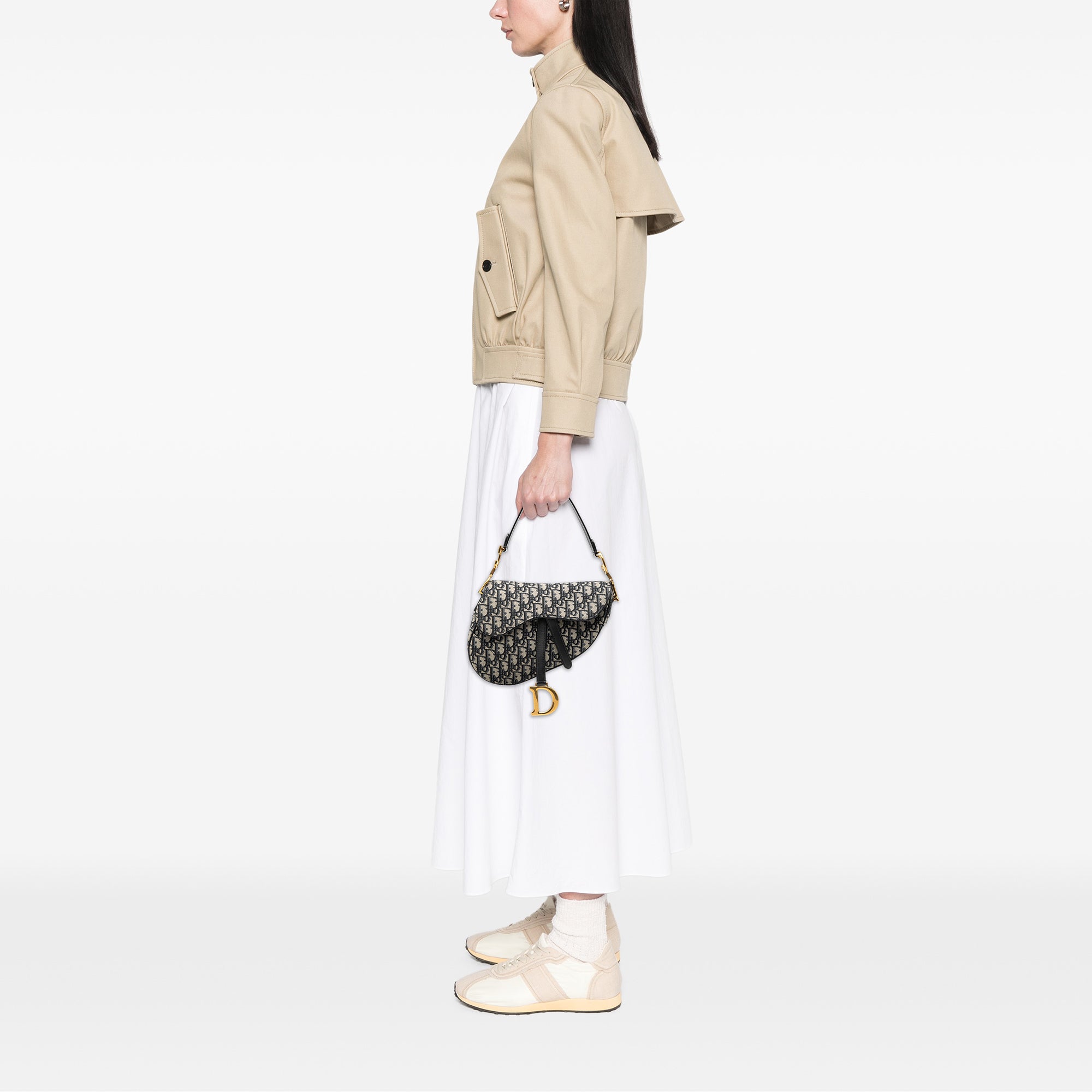 Oblique Canvas Saddle Bag - Image 7