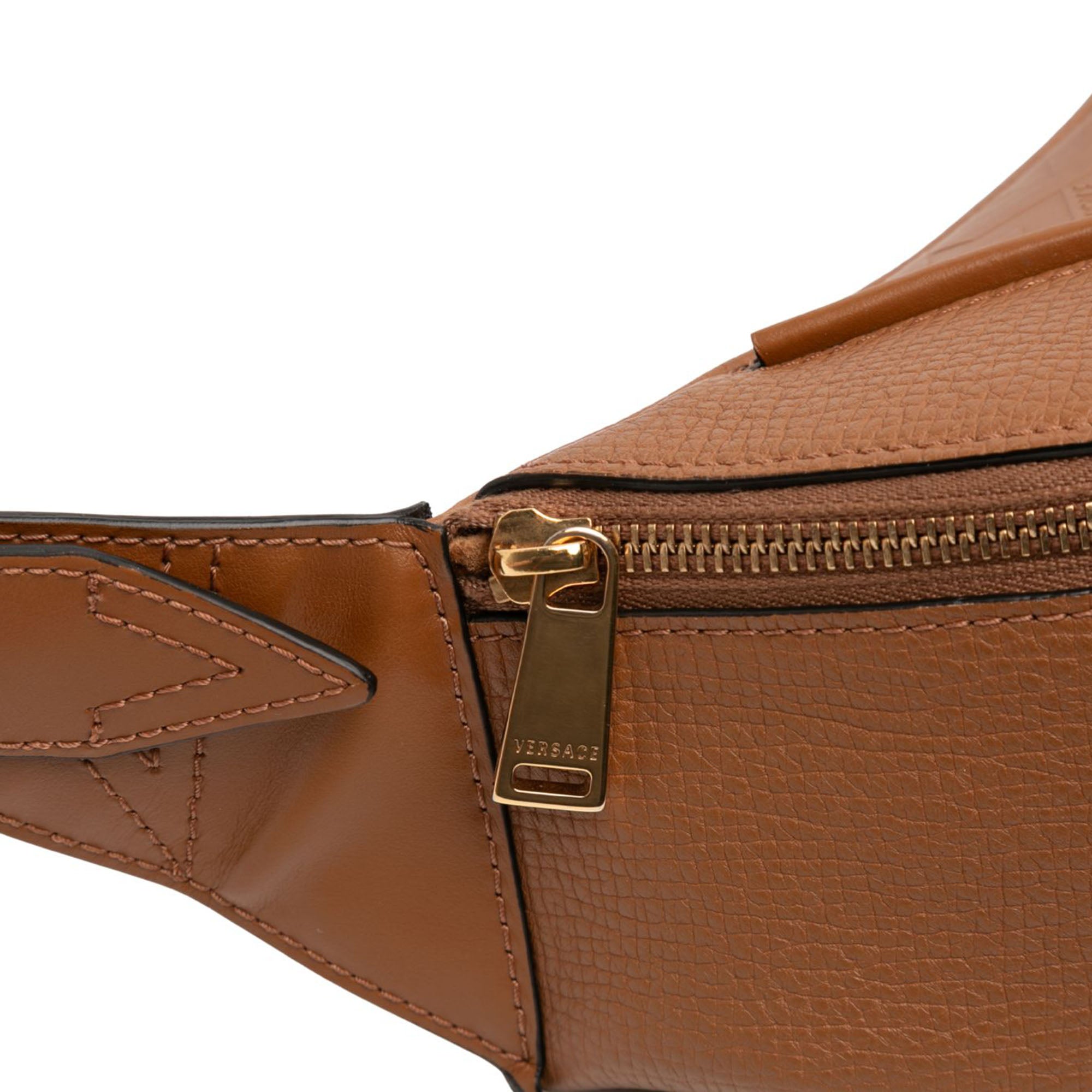 Leather V Greca Signature Belt Bag - Image 7