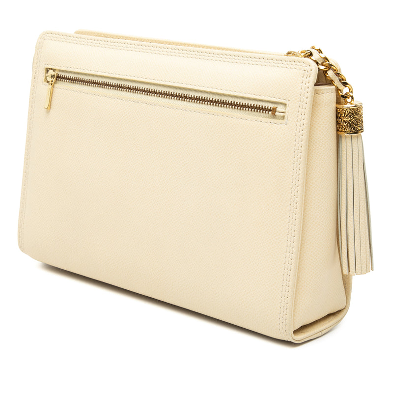 Grainy Calfskin VLogo Tassel Clutch - Image 2