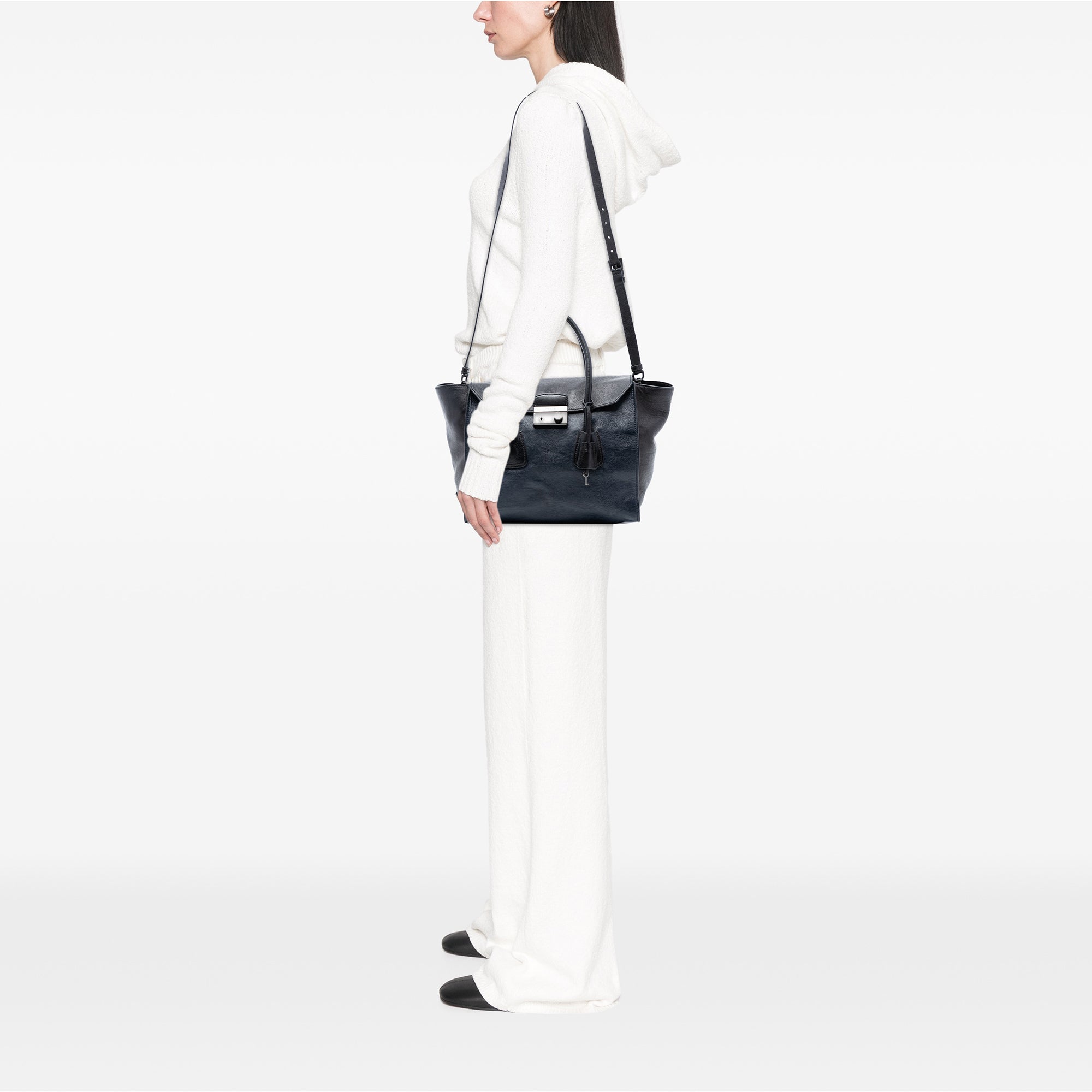 Bicolor Glace Calf Sound Lock Satchel - Image 6