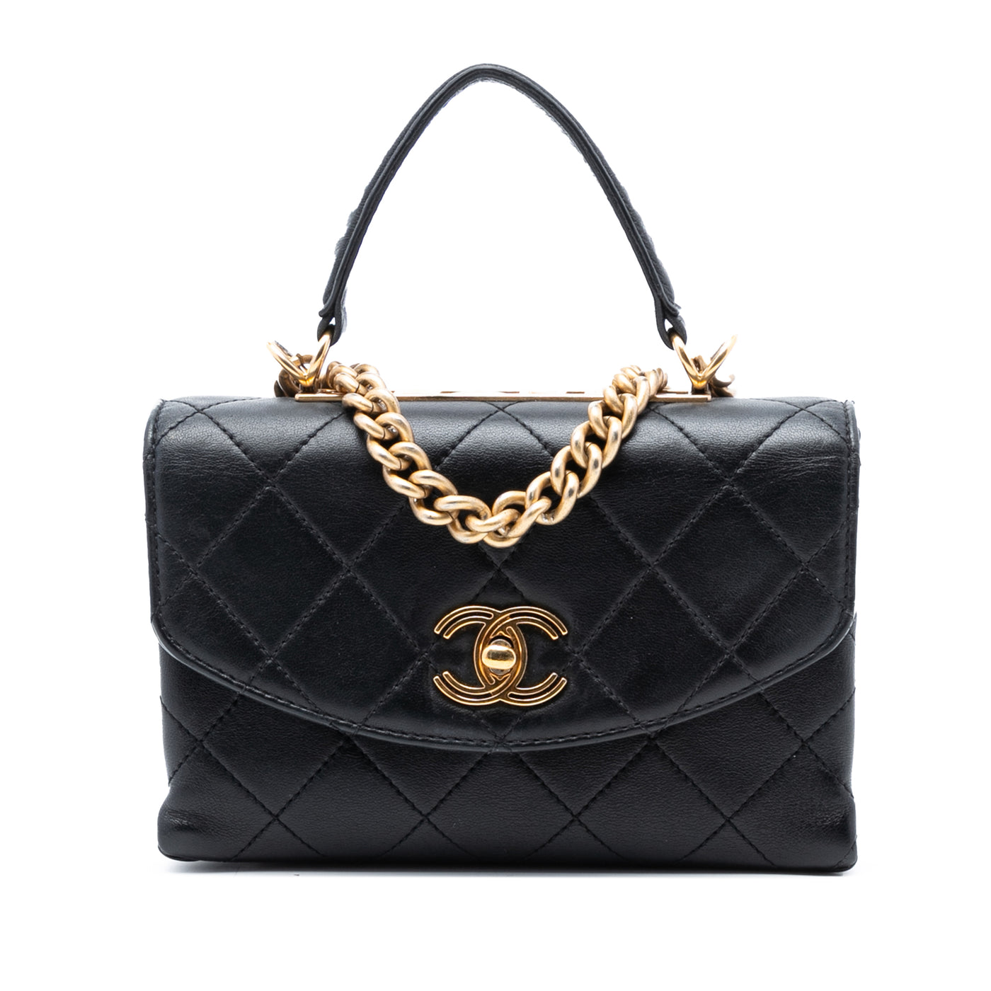 Small Quilted Lambskin Trendy Spirit Top Handle Bag - Image 1