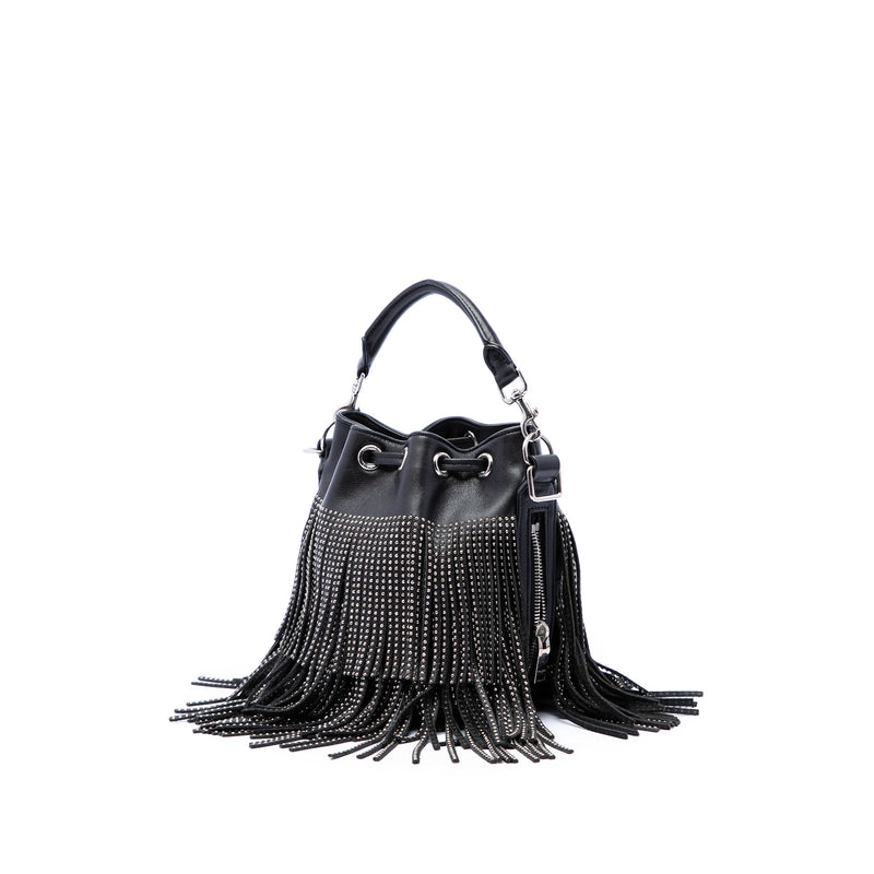 Small Studded Calfskin Emmanuelle Fringe Bucket Bag - Image 2