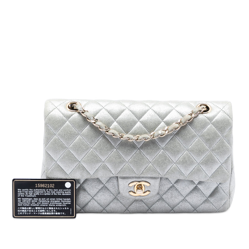 Medium Classic Metallic Lambskin Double Flap - Image 8
