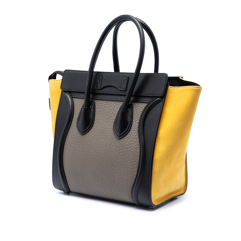 Micro Tricolor Leather Luggage Tote - Image 2