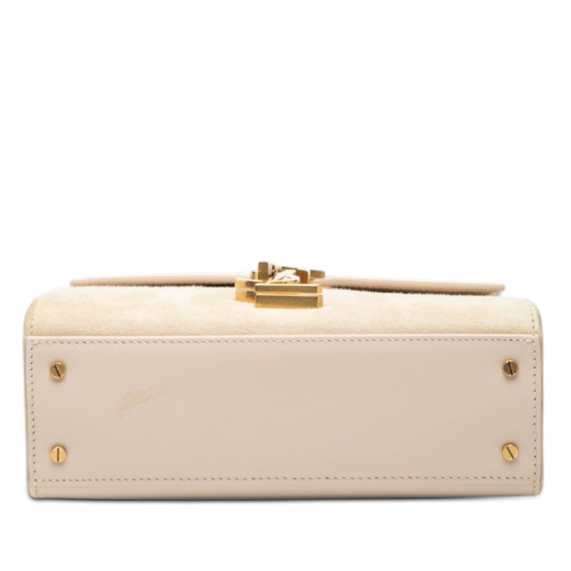 Mini Suede and Calfskin Cassandra Top Handle Bag - Image 3